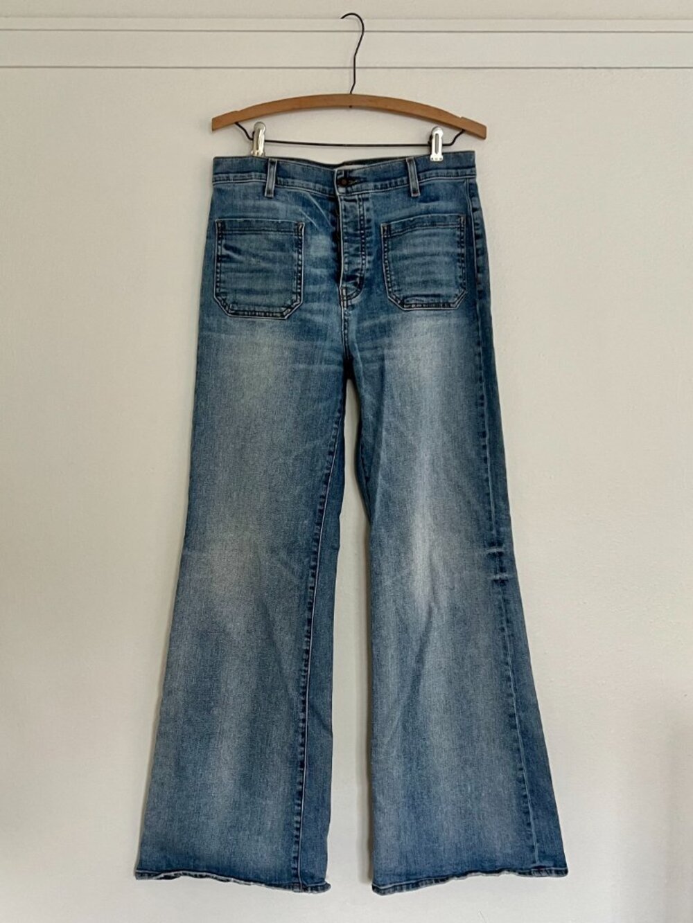 Nili Lotan Florence Distressed High-Rise Flared Jeans - Picture 2 of 11